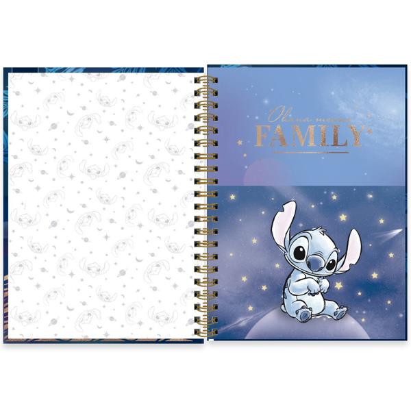 Caderno Universitário Capa Dura 1X1 79 Folhas Disney Stitch Spiral - PT 1 UN