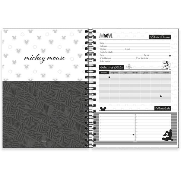 Caderno Universitário Capa Polipropileno 1X1 79 Folhas Mickey Disney PP Spiral - PT 1 UN