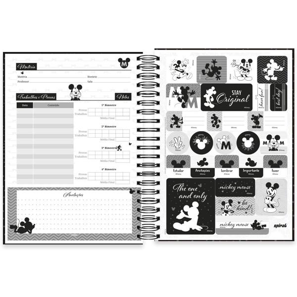 Caderno Universitário Capa Dura 10X1 150 Folhas Disney Mickey PP Spiral - PT 1 UN