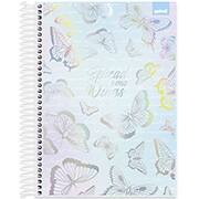 Caderno Universitário Capa Dura 10X1 160 Folhas Flutter Borboletas Spiral - PT 1 UN Caderno Universitário Capa Dura 10X1 160 Folhas Flutter Borboletas Spiral - PT 1 UN