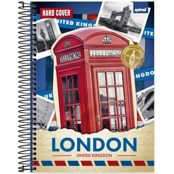 Caderno Universitário Capa Dura 10X1 160 Folhas Hard Cover London Spiral - PT 1 UN