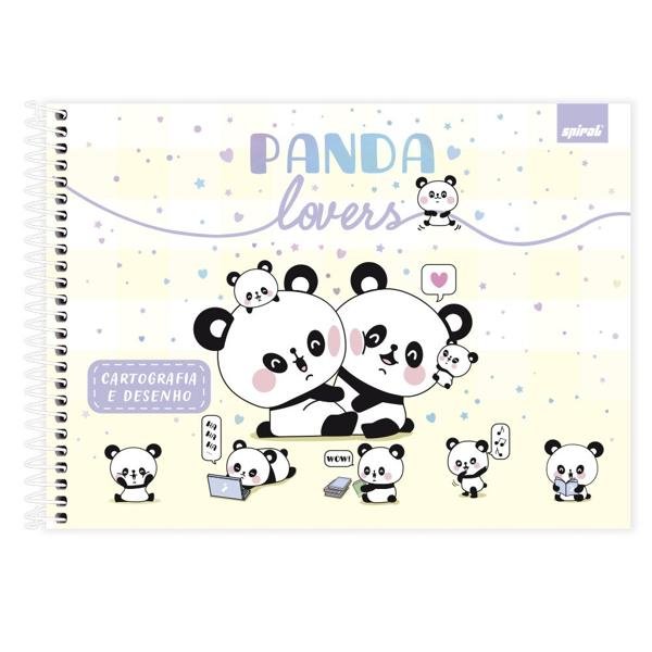 Caderno Cartografia e Desenho Capa Dura 48 Folhas Tendency Panda Spiral - PT 1 UN