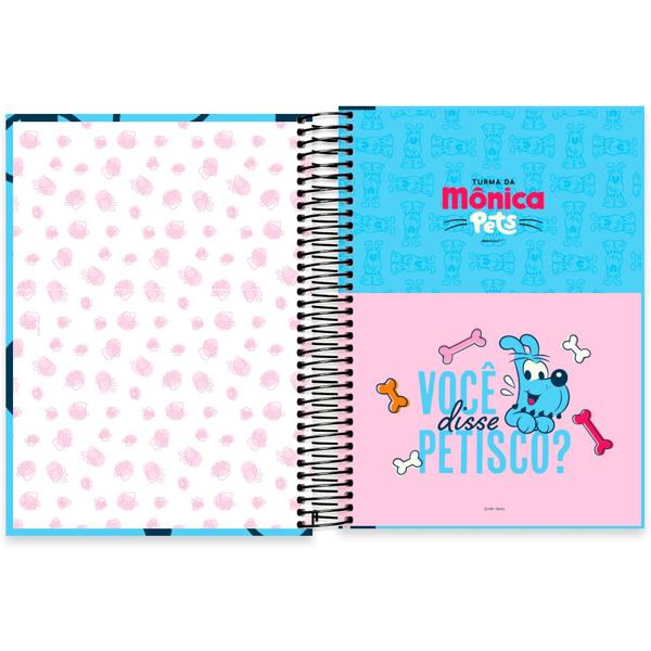 Caderno Universitário Capa Dura 10X1 160 Folhas Turma da Mônica Pets Bidu Spiral - PT 1 UN