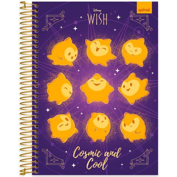 Caderno Universitário Capa Dura 10X1 160 Folhas Disney Wish Spiral - PT 1 UN