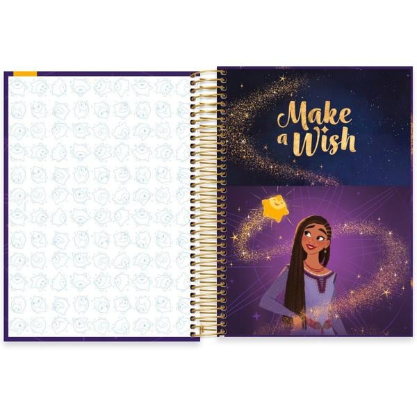 Caderno Universitário Capa Dura 10X1 160 Folhas Disney Wish Spiral - PT 1 UN