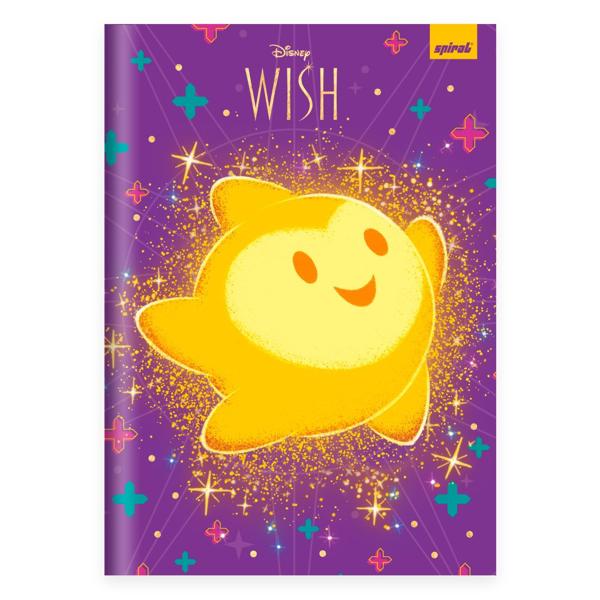 Caderno Universitário Capa Dura Brochura Costurado 80 Folhas, Disney Wish Spiral - PT 1 UN