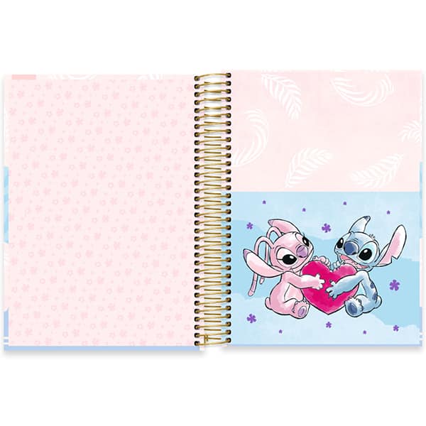 Caderno Universitário Capa Dura, 10 x 1, 160 Folhas, Stitch, 2636218, Spiral Ds - PT 1 UN
