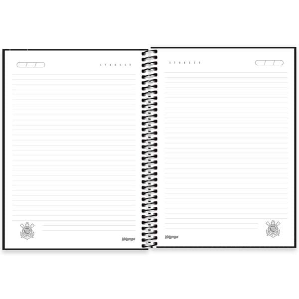 Caderno Universitário Capa Dura 1X1 80 Folhas Corinthians Spiral - PT 1 UN