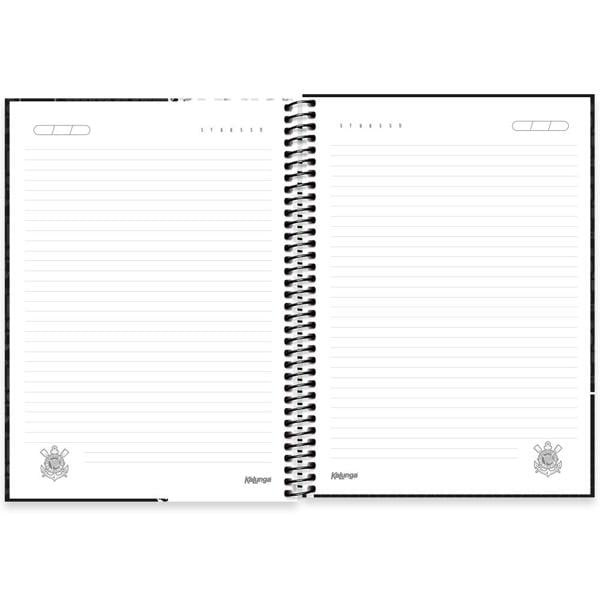 Caderno Universitário Capa Dura 1X1 80 Folhas Corinthians Spiral - PT 1 UN