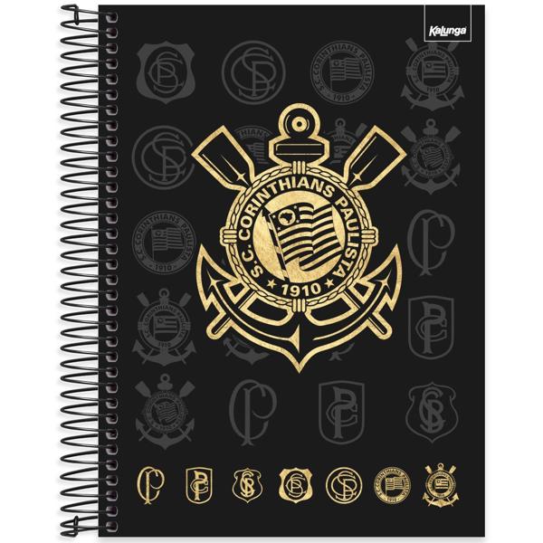 Caderno Universitário Capa Dura 15X1 240 Folhas Corinthians Spiral - PT 1 UN