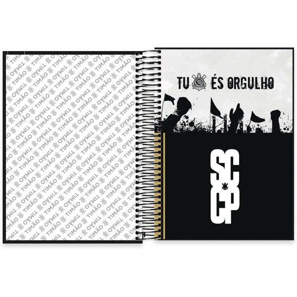 Caderno Universitário Capa Dura 15X1 240 Folhas Corinthians Spiral - PT 1 UN