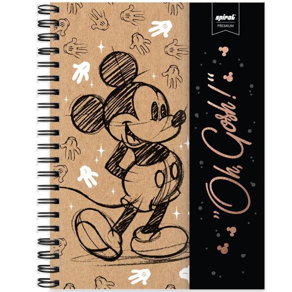 Caderno Universitário Capa Dura 1X1 80 Folhas Disney Mickey Kraft Spiral - PT 1 UN