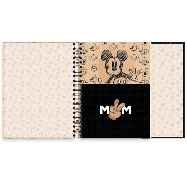 Caderno Universitário Capa Dura 1X1 80 Folhas Mickey Disney Kraft Spiral - PT 1 UN