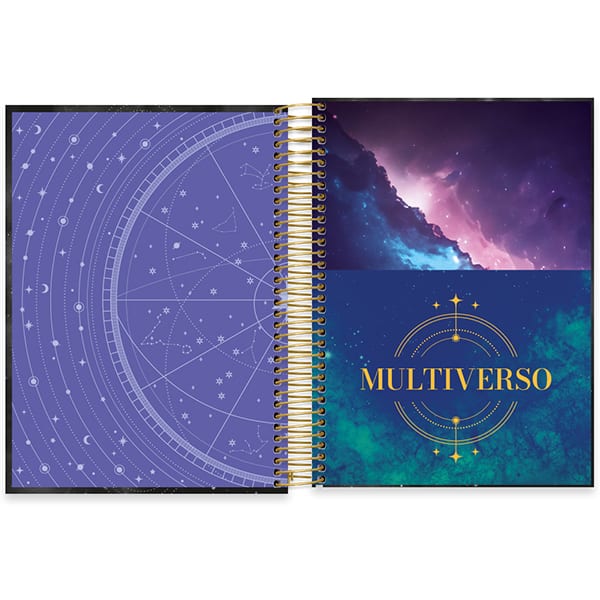 Caderno Universitário Capa Dura, 10 x 1, 160 Folhas, Multiverso, 2520606, Spiral Mult - PT 1 UN