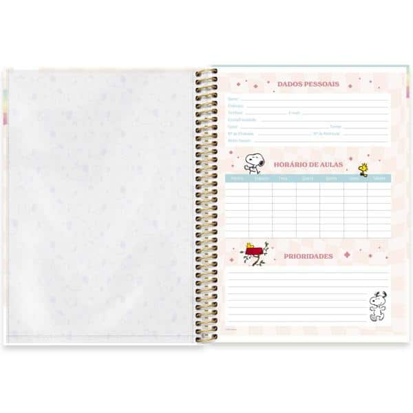 Caderno Universitário Capa Dura, 1 x 1, 80 Folhas, Snoopy, 2515213, Spiral Sno - PT 1 UN