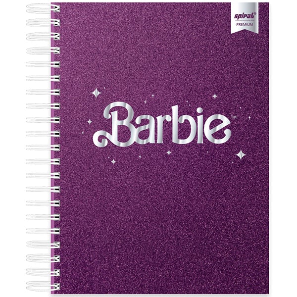 Caderno Universitário Capa Dura, 10 x 1, 150 Folhas, Barbie Premium, 2515480, Spiral Brb - PT 1 UN