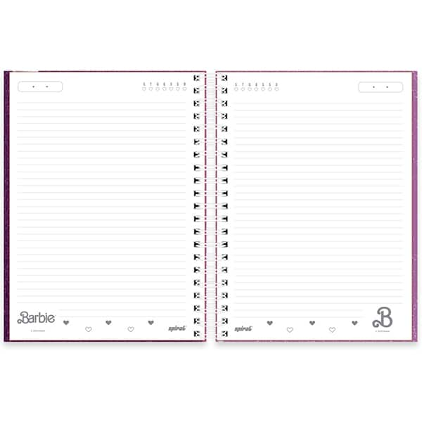 Caderno Universitário Capa Dura, 10 x 1, 150 Folhas, Barbie Premium, 2515480, Spiral Brb - PT 1 UN