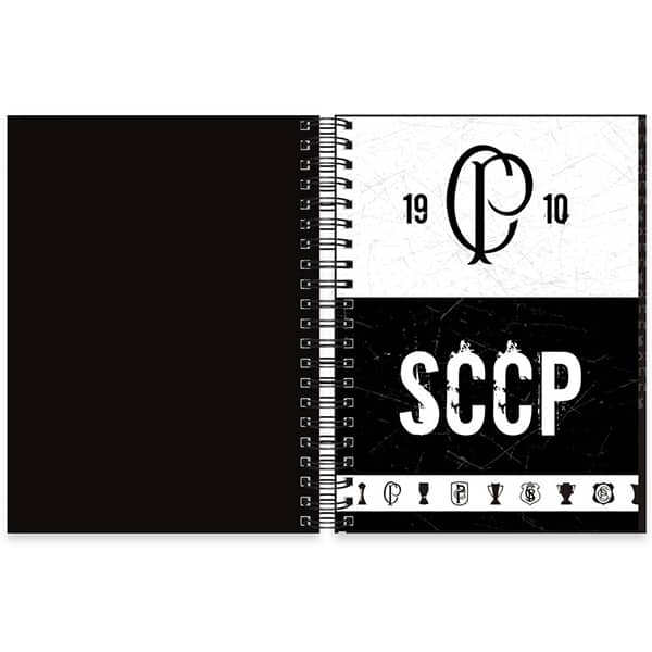 Caderno Universitário Capa Dura, 10 x 1, 150 Folhas, Corinthians, PP 2523799 Spiral Sccp- PT 1 UN