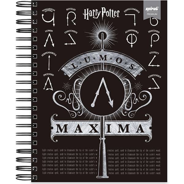 Caderno Universitário Capa Dura, 10 x 1, 150 Folhas, Harry Potter Premium, 2523713, Spiral Hpt - PT 1 UN