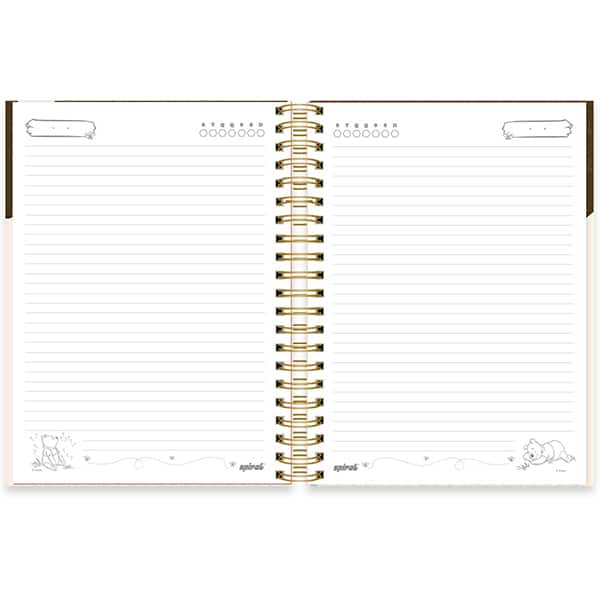 Caderno Universitário Capa Dura, 10 x 1, 150 Folhas, Pooh Disney Premium, 2524758, Spiral Pooh - PT 1 UN