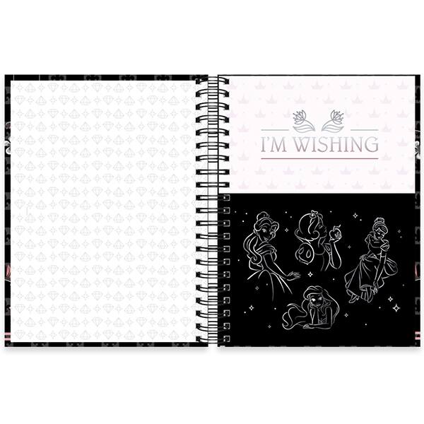 Caderno Universitário Capa Dura, 10 x 1, 150 Folhas, Princesas Premium, 2515480, Spiral Pn - PT 1 UN