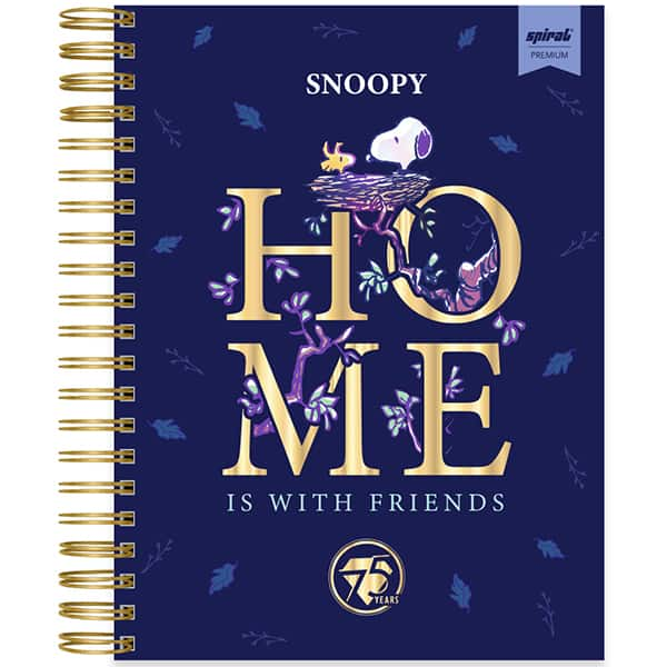 Caderno Universitário Capa Dura, 10 x 1, 150 Folhas, Snoopy Premium, 2515268, Spiral Sno - PT 1 UN