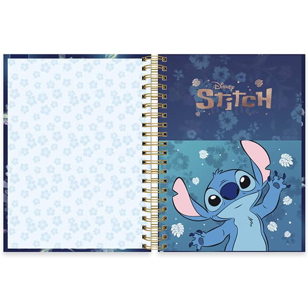 Caderno Universitário Capa Dura 10x1 150 Folhas Stitch Disney Premium Spiral - PT 1 UN