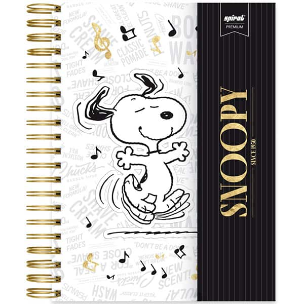 Caderno Universitário com Ímã 10x 1 150 Folhas, Snoopy Premium Spiral - PT 1 UN