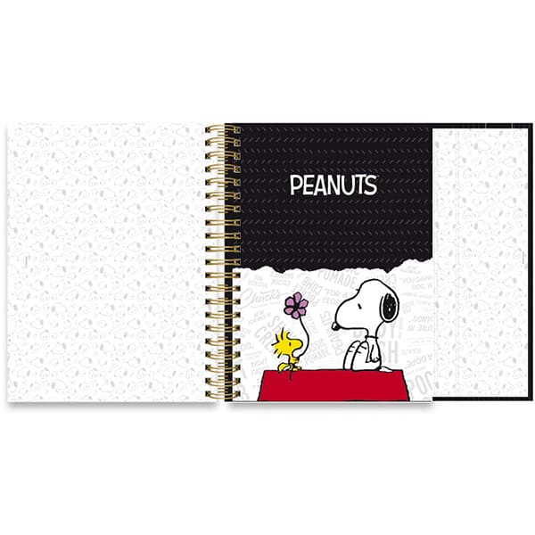 Caderno Universitário com Ímã 10x 1 150 Folhas, Snoopy Premium Spiral - PT 1 UN