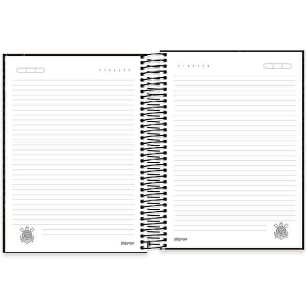 Caderno Universitário Capa Dura 15x1 240 Folhas Corinthians Spiral - PT 1 UN