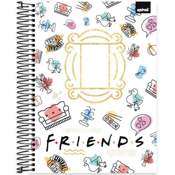 Caderno Universitário Capa Dura, 15 x 1, 240 Folhas, Friends, 2515381, Spiral Frd - PT 1 UN