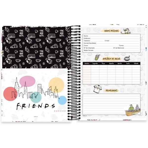 Caderno Universitário Capa Dura, 15 x 1, 240 Folhas, Friends, 2515381, Spiral Frd - PT 1 UN