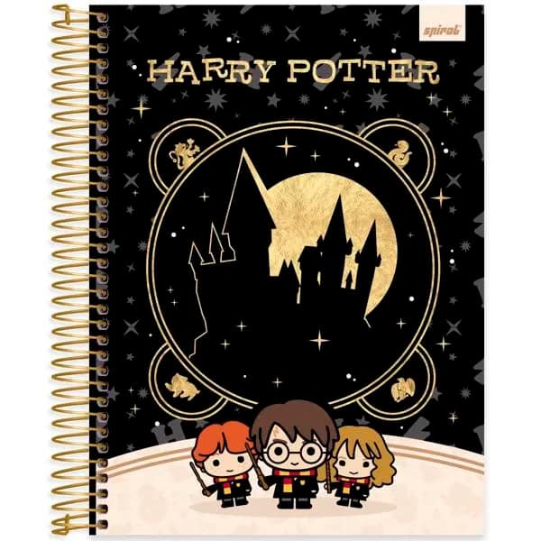 Caderno Universitário Capa Dura, 15 x 1, 240 Folhas, Harry Potter Charms, 2523720, Spiral Hpc - PT 1 UN