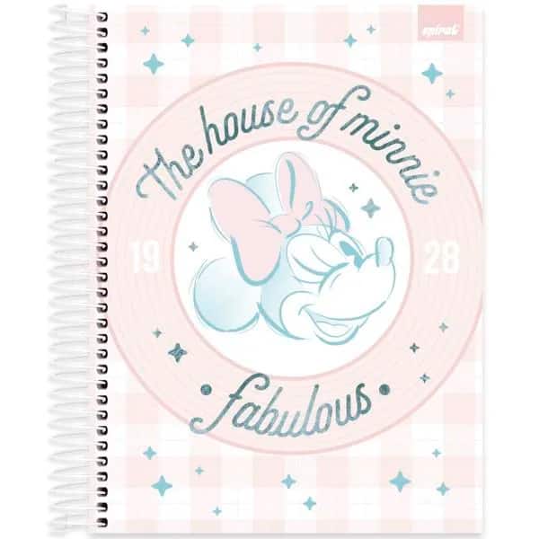 Caderno Universitário Capa Dura 15x1 240 Folhas Minnie Disney Style Spiral - PT 1 UN
