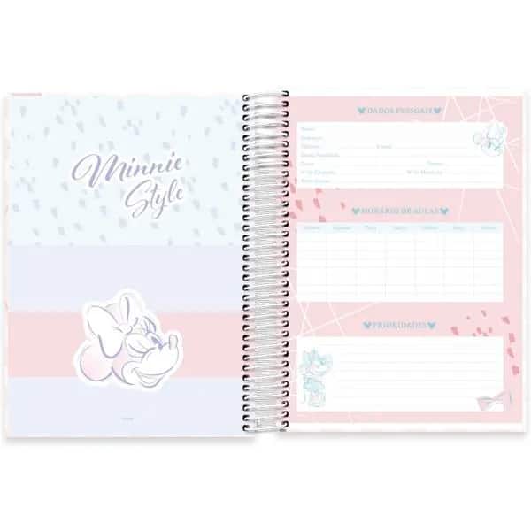 Caderno Universitário Capa Dura 15x1 240 Folhas Minnie Disney Style Spiral - PT 1 UN