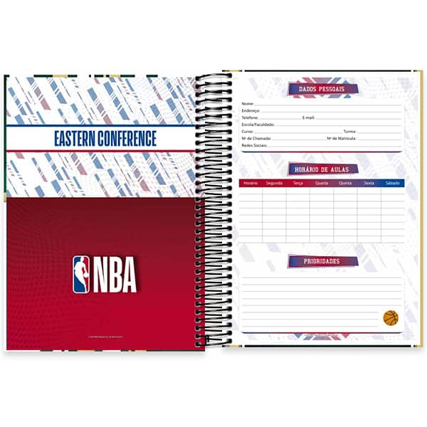 Caderno Universitário Capa Dura, 15 x 1, 240 Folhas, NBA Celtics, 2524796, Spiral Nba - PT 1 UN