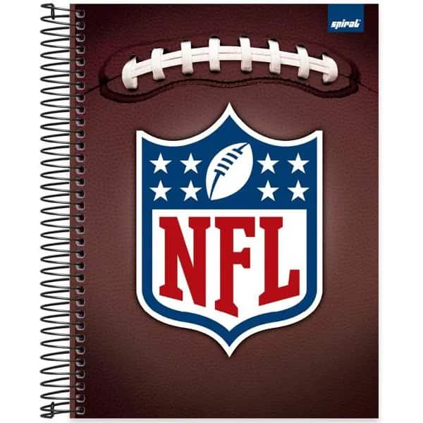 Caderno Universitário Capa Dura, 15 x 1, 240 Folhas, NFL, 2521375, Spiral NFL - PT 1 UN