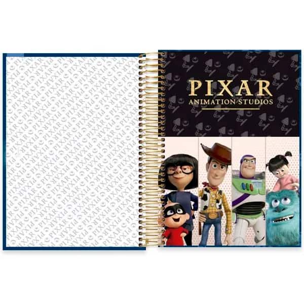 Caderno Universitário Capa Dura, 15 x 1, 240 Folhas, Pixar, 2524819, Spiral Px - PT 1 UN