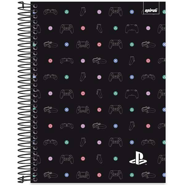 Caderno Universitário Capa Dura, 15 x 1, 240 Folhas, Playstation, 2513127, Spiral Ps - PT 1 UN