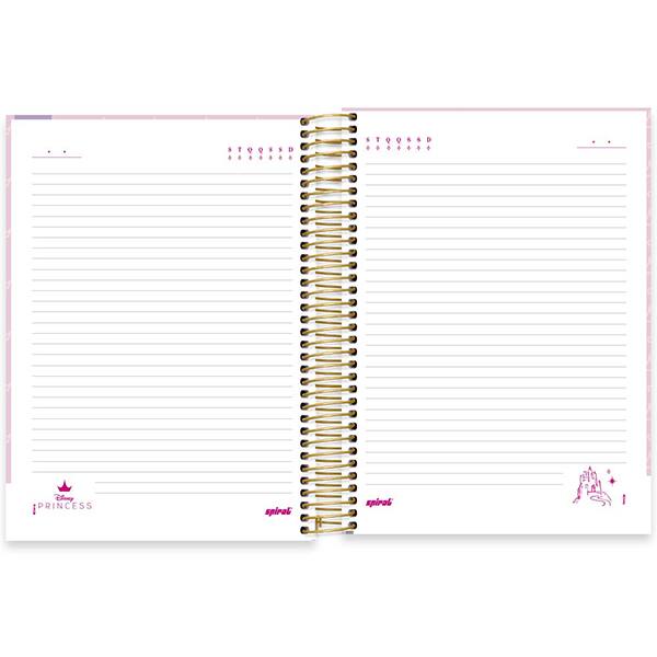 Caderno Universitário Capa Dura, 15 x 1, 240 Folhas, Princesas, 2524826, Spiral Pn - PT 1 UN