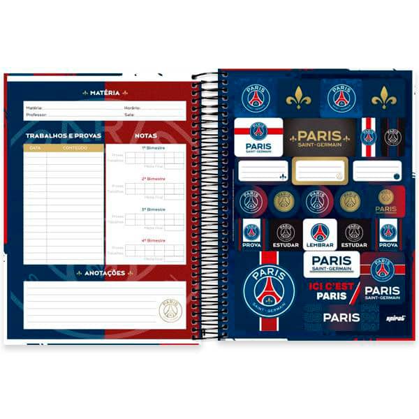 Caderno Universitário Capa Dura, 15 x 1, 240 Folhas, PSG, 2523737, Spiral Psg - PT 1 UN