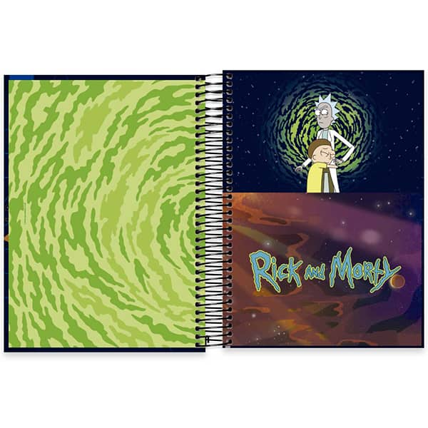 Caderno Universitário Capa Dura, 15 x 1, 240 Folhas, Rick & Morty, 2513431, Spiral Rem - PT 1 UN