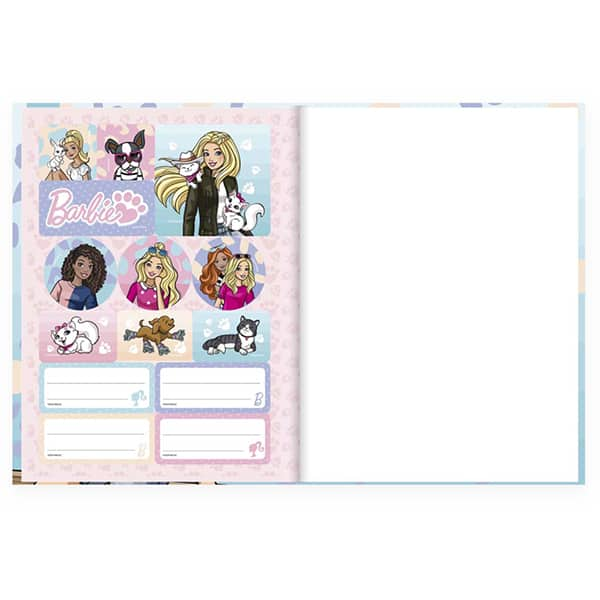 Caderno Universitário Capa Dura, 1 x 1, 80 Folhas, Barbie, 2515497, Spiral Brb - PT 1 UN