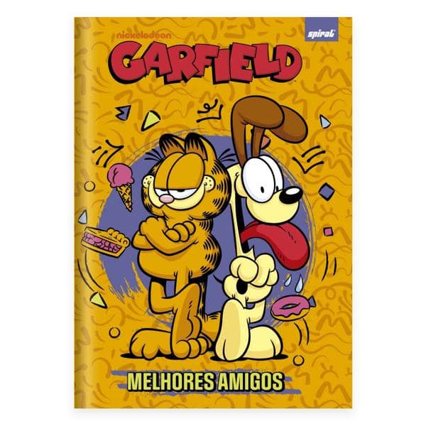 Caderno Universitário Capa Dura Brochura Costurado 80 Folhas Garfield Spiral - PT 1 UN