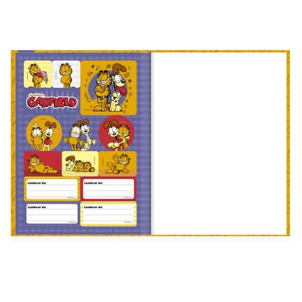 Caderno Universitário Capa Dura Brochura Costurado 80 Folhas Garfield Spiral - PT 1 UN