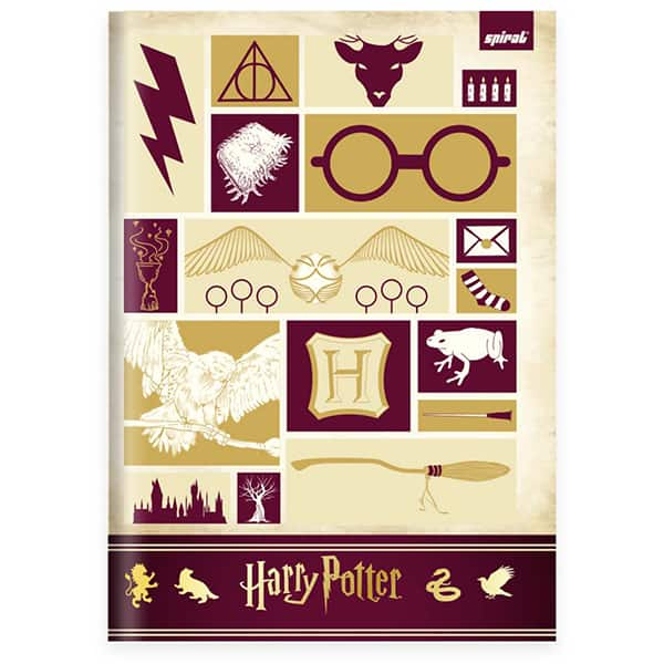 Caderno Universitário Capa Dura, 1 x 1, 80 Folhas, Harry Potter, 2519730, Spiral Hpt - PT 1 UN