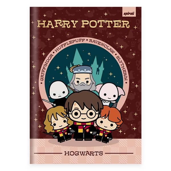 Caderno Universitário Capa Dura Brochura Costurado 80 Folhas Harry Potter Charms Spiral - PT 1 UN