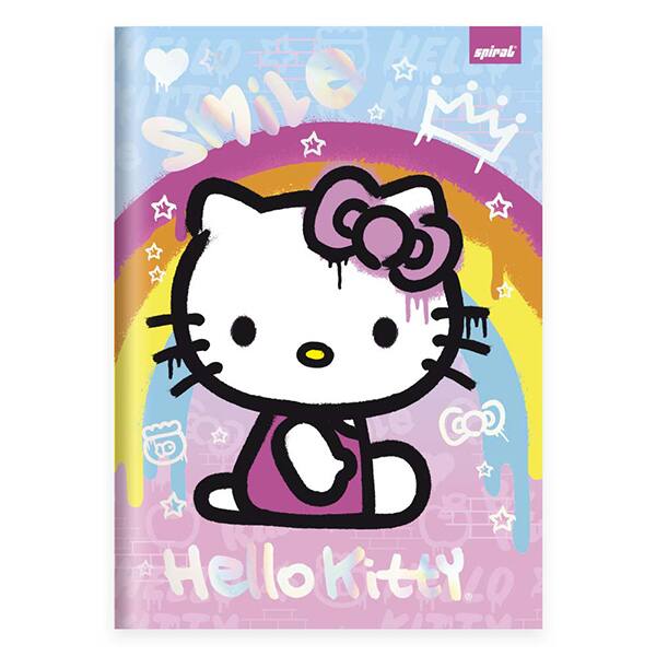 Caderno Universitário Capa Dura, 1 x 1, 80 Folhas, Hello Kitty, 2513714, Spiral Hki - PT 1 UN