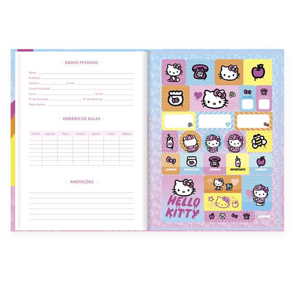 Caderno Universitário Capa Dura, 1 x 1, 80 Folhas, Hello Kitty, 2513714, Spiral Hki - PT 1 UN