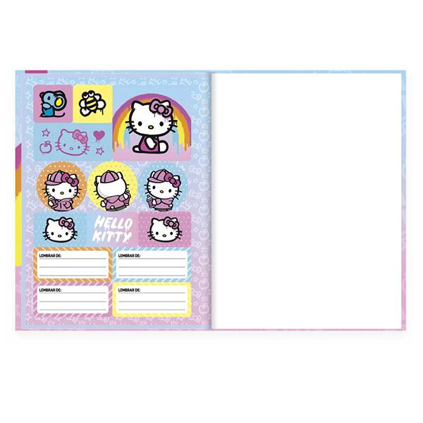 Caderno Universitário Capa Dura, 1 x 1, 80 Folhas, Hello Kitty, 2513714, Spiral Hki - PT 1 UN